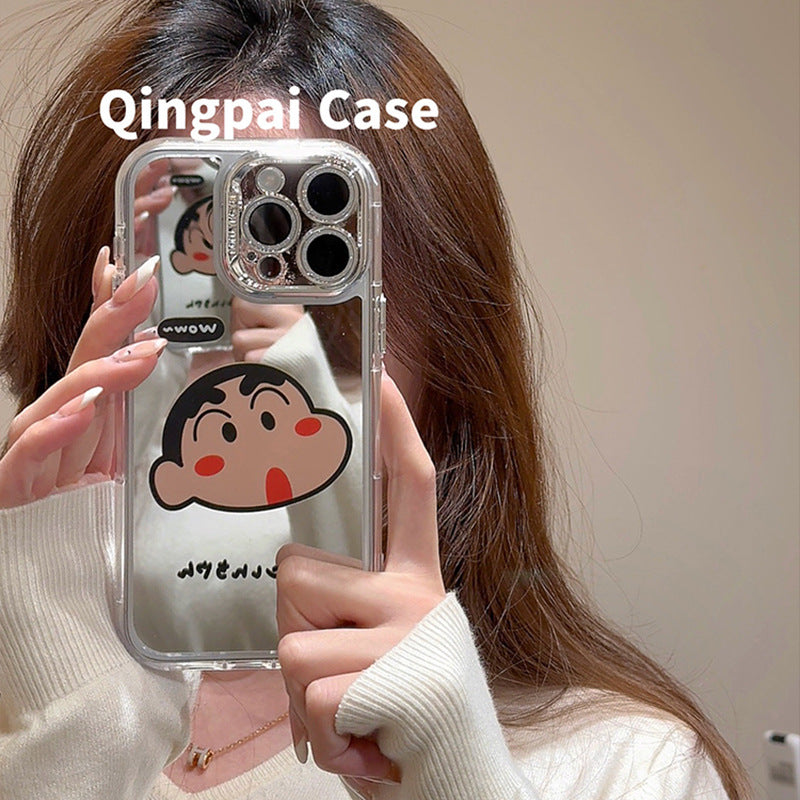 Accessories couple cartoon mirror for apple 15promax mobile phone case iphone13 new 14pro women's 12 tide