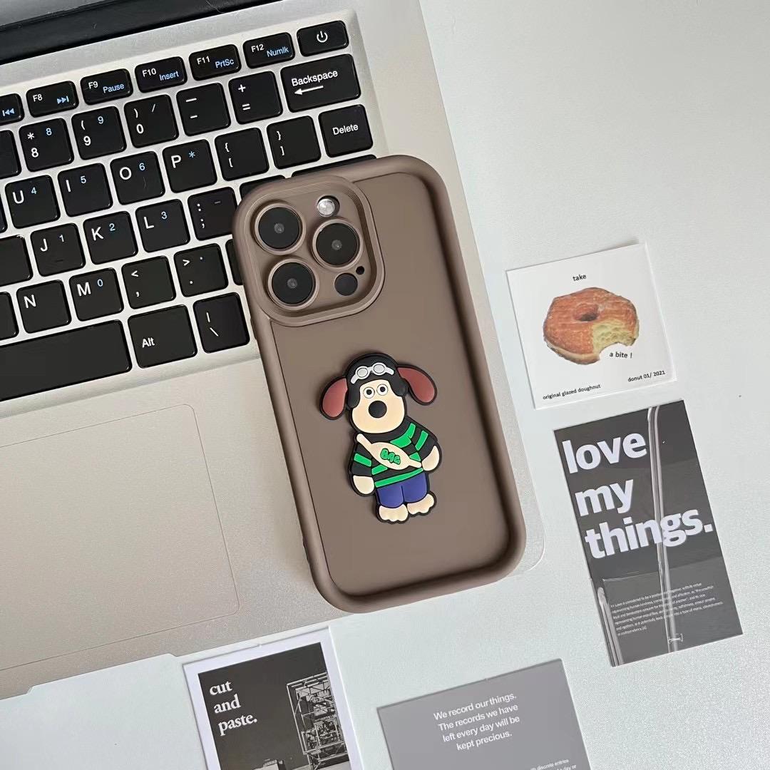 Accessories [Apple] iPhone14/13promax anti-drop milk coffee boss dog bear smiley face female new mobile phone case