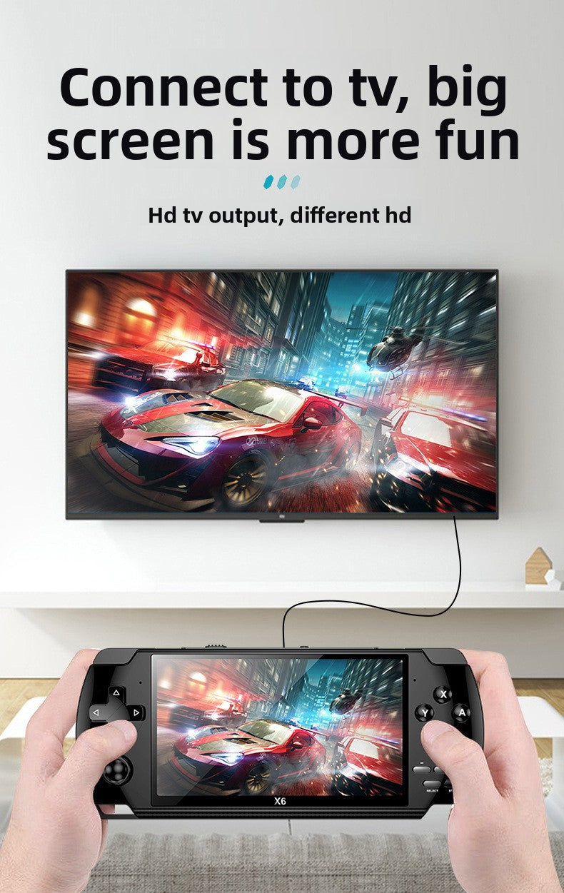4.5" inch X6 IPS HD psp 1200mAh Type C rechargable 2.4G Support wireless gamepad games Handheld Game Player console GBA  NES