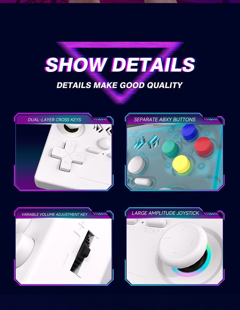 4.0 4" inch XF40V IPS HD Linux wifi 3D big joysticks RGB 4000mAh  rechargable PSP games Handheld  Player console