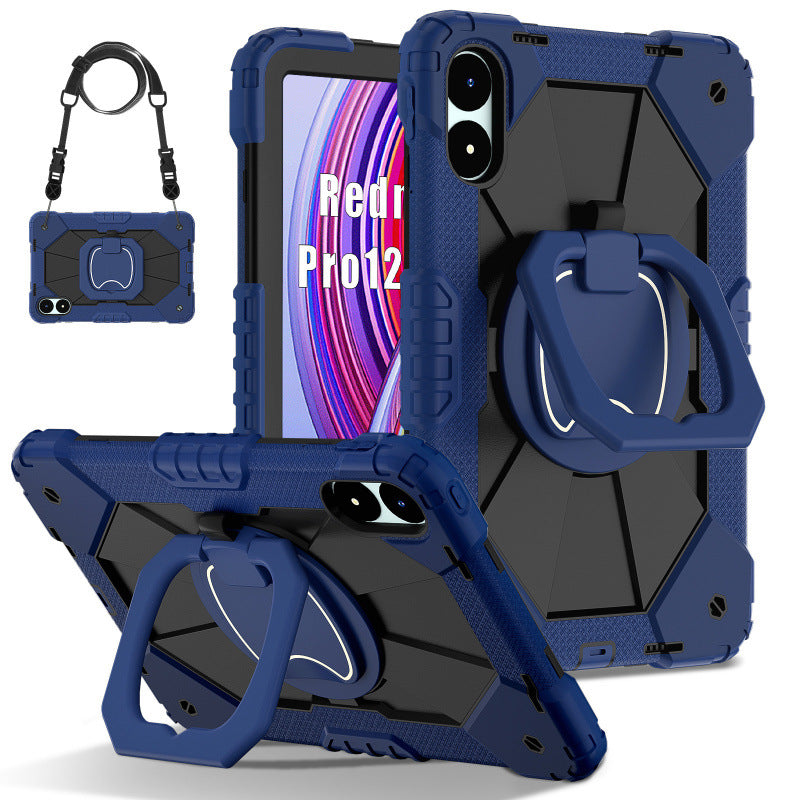 Applicable Redmi Leather Case Redmi Pad pro 12.1 inch 2024 three anti-rotation bracket silicone protective case protective Accessories