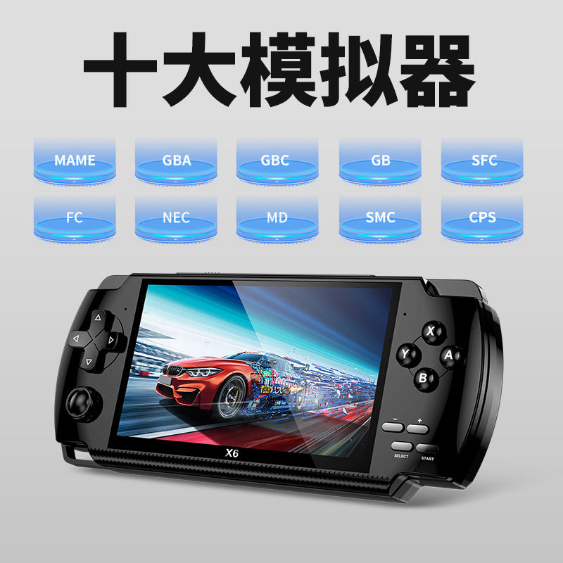 4.5" inch X6 IPS HD psp 1200mAh Type C rechargable 2.4G Support wireless gamepad games Handheld Game Player console GBA  NES