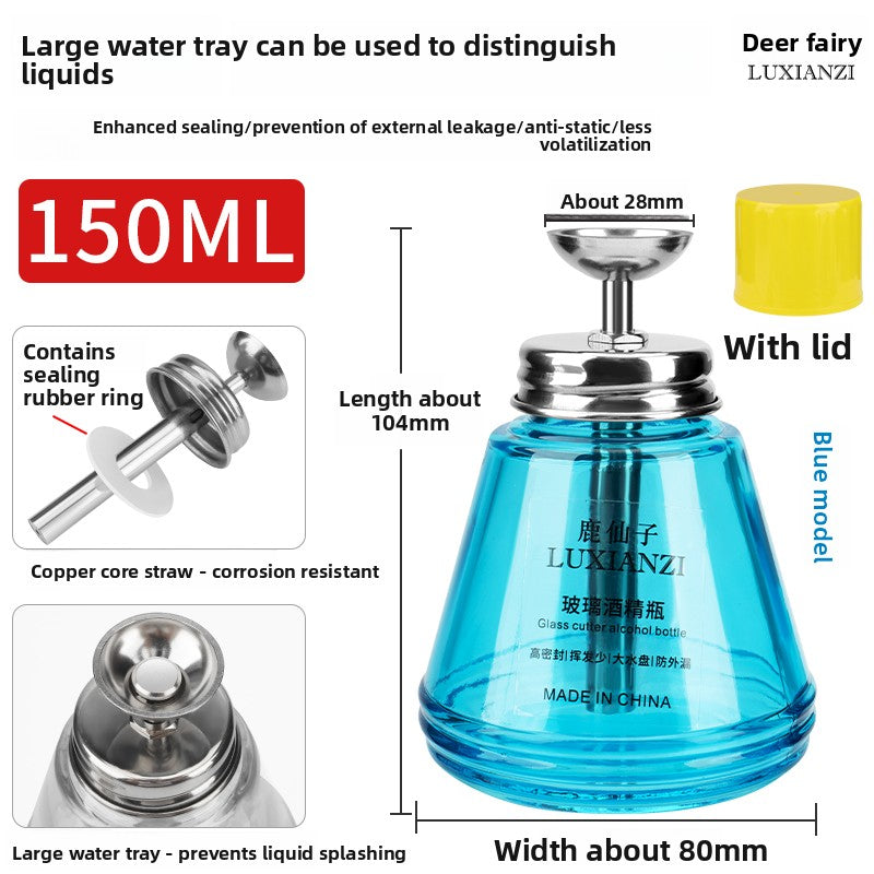 Thickened pressing glass alcohol bottle anti-corrosion washing water mobile phone repair pressing bottle cap automatic Repair tools