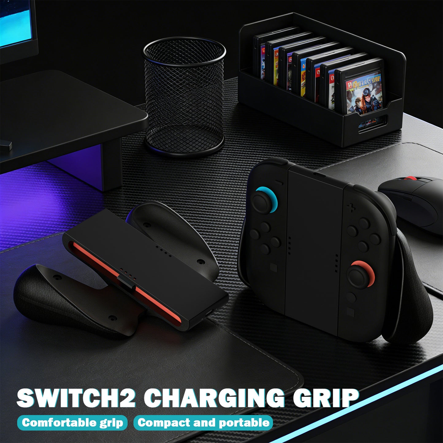 Suitable for Nintendo Switch 2 charging handle switch 2 joycon charging grip magnetic bracket