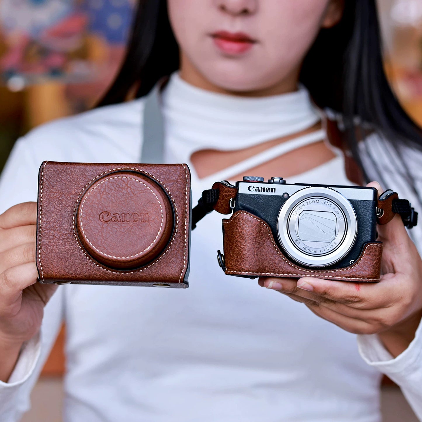 Suitable for Canon G7X3 Protective Case G7X2 Camera Case G11 G12G15/16 G1X2 Leather Case Camera Case Digital camera accessories