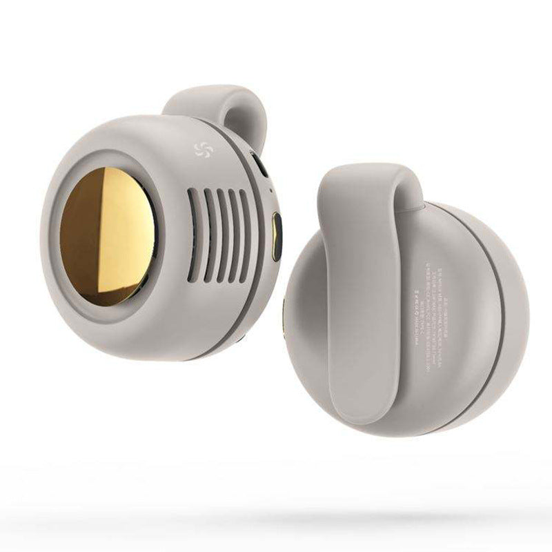 Built-in 60 Blades fan 3 Wind Speed Whirlwind Type-c charging mini fan Clamp fan 360° Rotation Clamp collar Hang around the waist Portable Hook rechargable Fan MF019