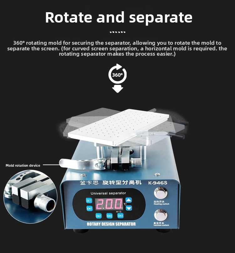 Mobile phone screen removal heater separation machine real pump constant temperature touch LCD mobile phone screen change repair heating station Mobile Phone Repair tools