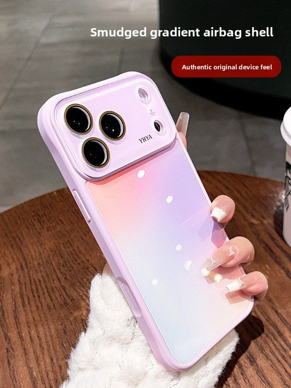Gradual change airbag for iPhone 17promax mobile phone case New iPhone16 ice smudging large airbag four corners protective case 15pro with lens film all-inclusive case Phone accessories