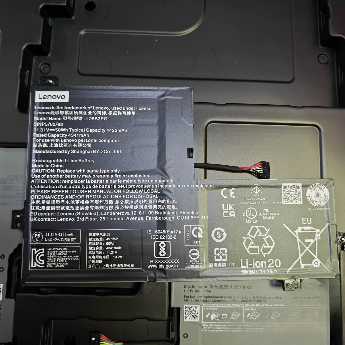 Genuine New Battery For Lenovo  L25N3PG1 L25B3PG1 L25D3PG1 laptop battery replacement Lenovo laptop repair parts