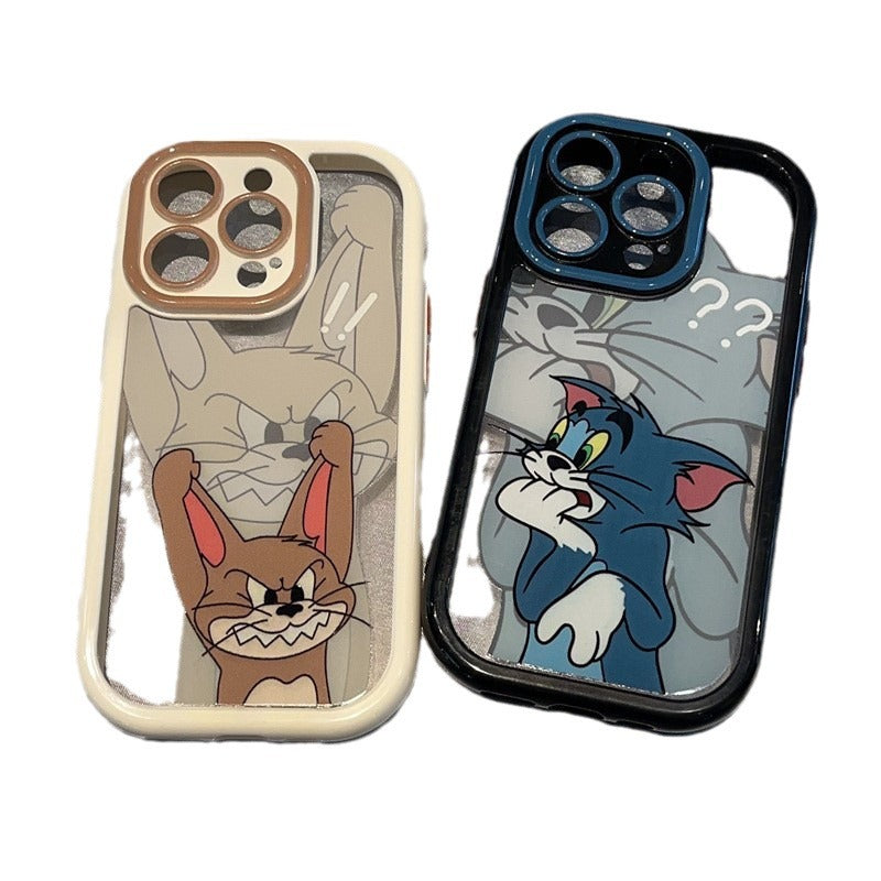 Accessories Fun Tom Cat iPhone15 Phone Case Couple Jerry Mouse iPhone14ProMax Protection 13 Anti-drop Female