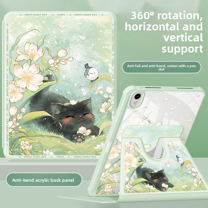 For Huawei Matepad11 protective case 2026 new air12 tablet case 115s with pen slot soft light se10.4/pro12.2 all-inclusive For Honor x9/10 Smart Edition Chunyi Cat Tablet Accessories