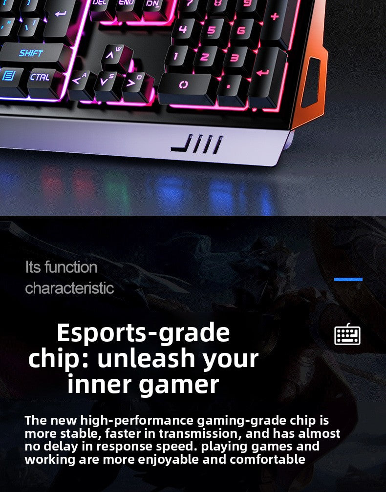 Silver Carving V2G5 Mechanical Feel Metal Keyboard Mouse Headset Three-piece Set USB Wired Gaming Computer Accessories