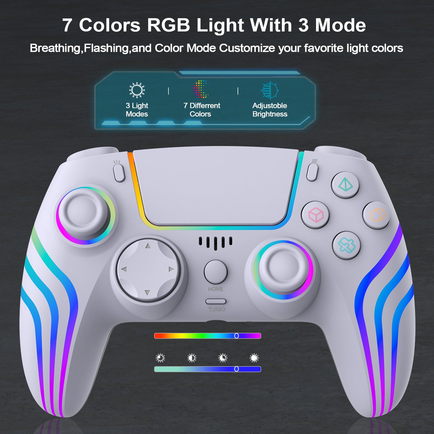 P5 wireless gamepad with colorful RGB light vibration continuous hair six-axis Switch computer handle SZ-5003G