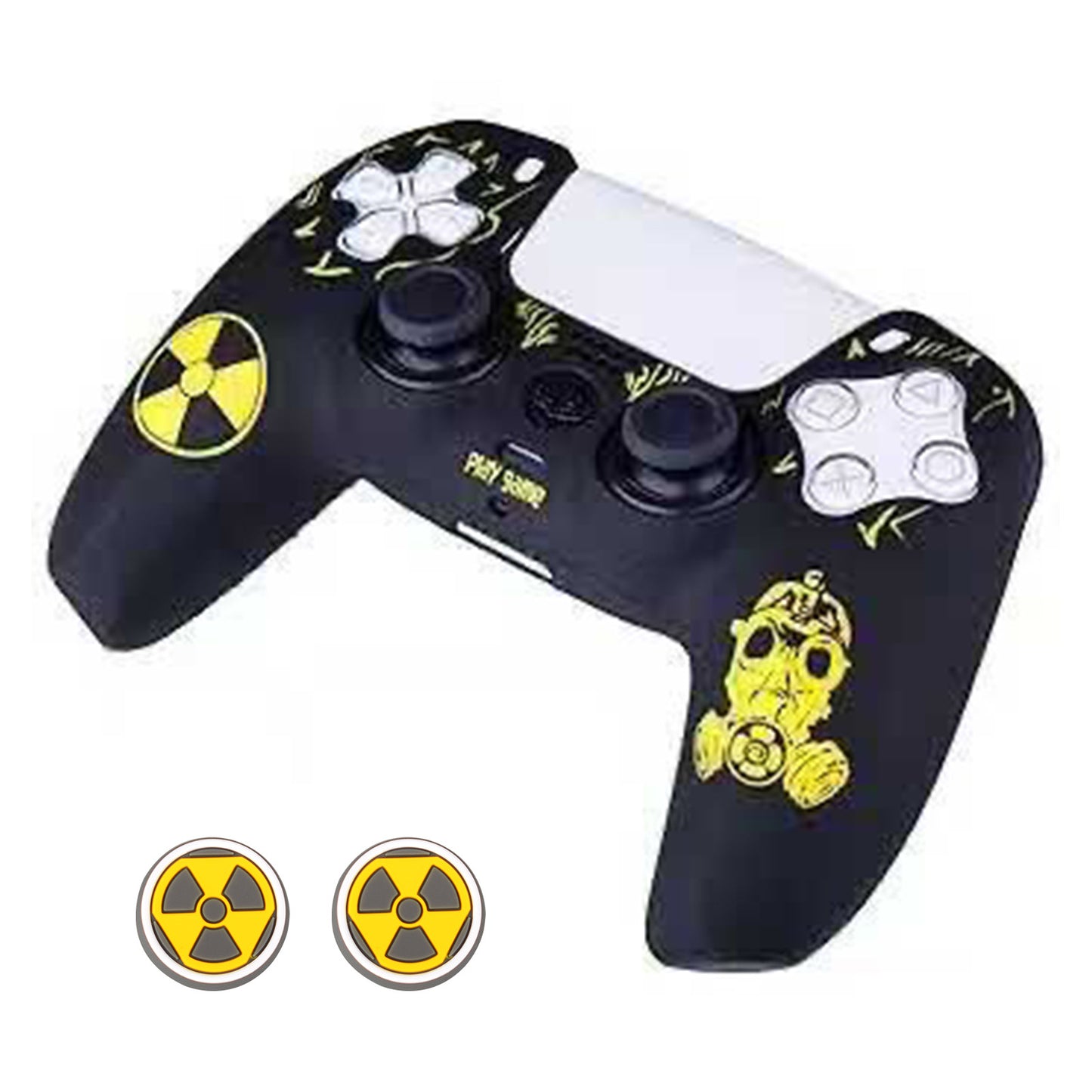PS5 gamepad protective cover Halloween pattern element handle silicone cover non-slip and dust-proof, including 2 silicone caps