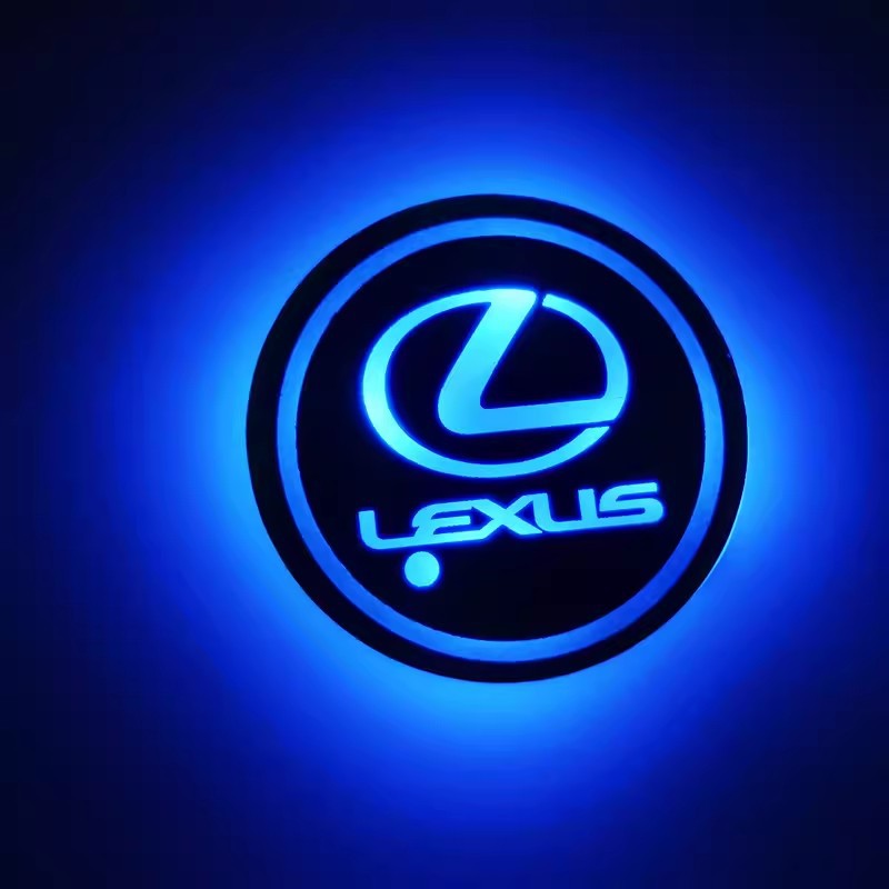 (Free shipping) Full brand Car LED light water coaster Colorful water coaster Car atmosphere light USB charging Non-slip mat