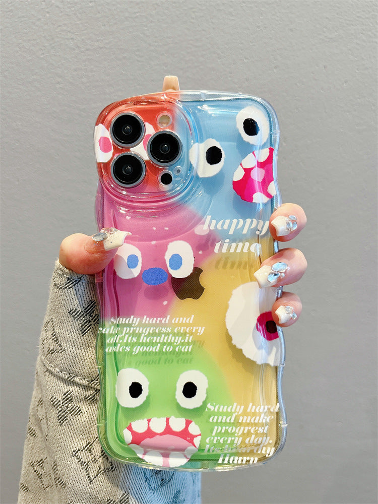 Accessories for Apple 14promax mobile phone case 13 color cartoon monster iphone14 new 12 high-end sense 11 women