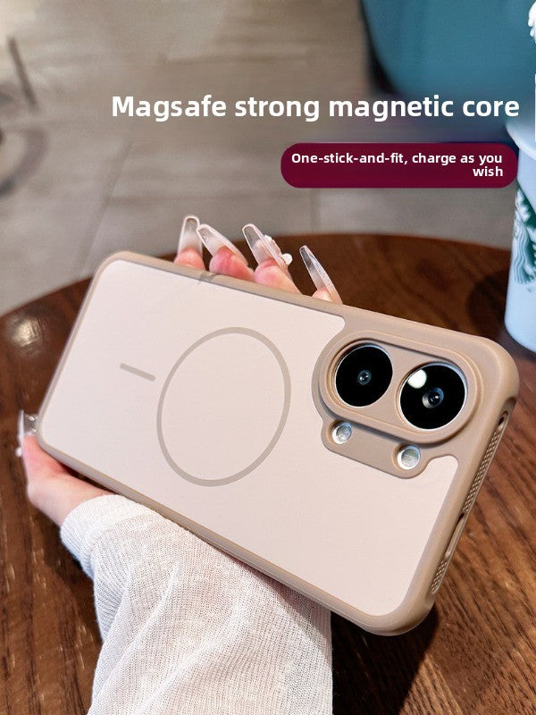 Contrasting color heat dissipation magnetic attraction For Redmi turbo5 max mobile phone case New turbo5 strong magnetic adsorption fine hole frame Redmi side heat dissipation design Soft edge shell Phone Accessories