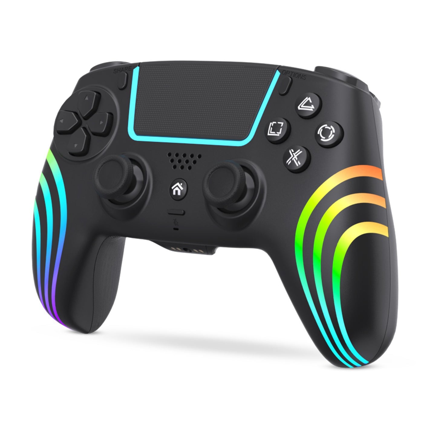 PS4 wireless handle, Bluetooth somatosensory gamepad, colorful lights P4 controller, computer PC tablet universal handle