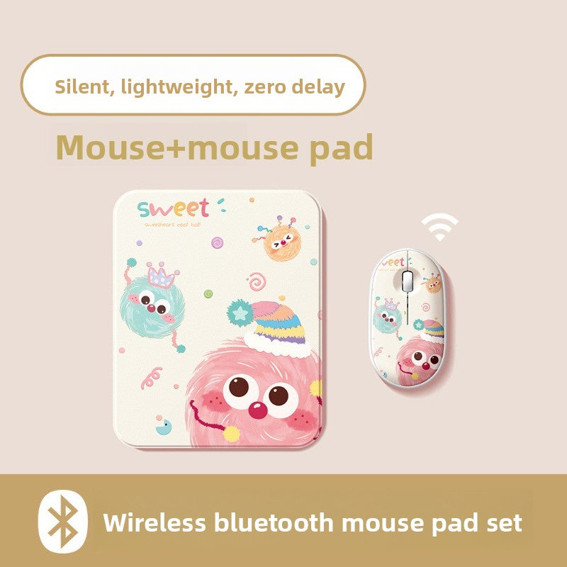 Wireless Bluetooth Keyboard Set For Apple Huawei Xiaomi Tablet PC Special External iPad Keyboard Mouse Set Office Silent No Delay Comfortable and Thin Little Monster Tablet Accessories