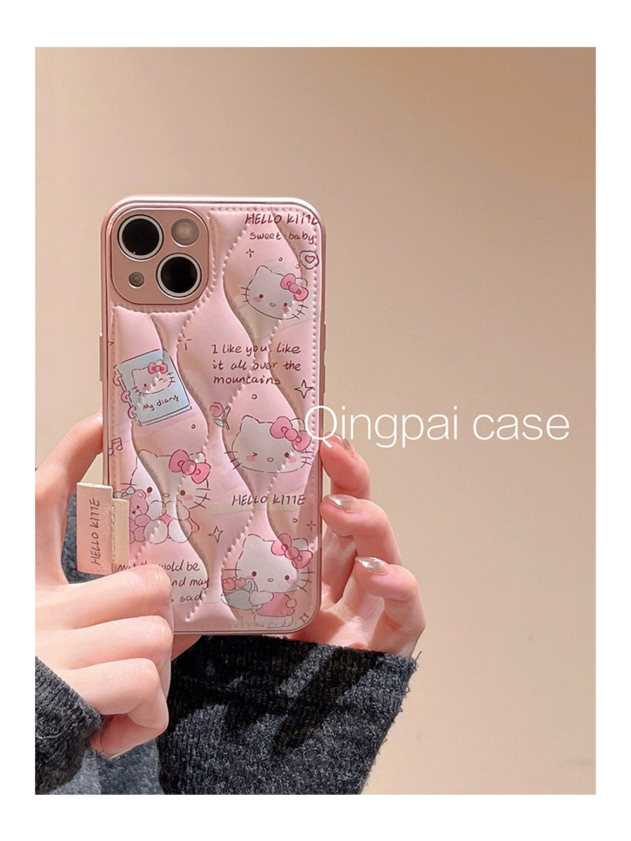 Accessories Leather ins Girl Cat Applicable iPhone15Pro Mobile Phone Case Apple 14 New 13 Women's 12 Pink 11