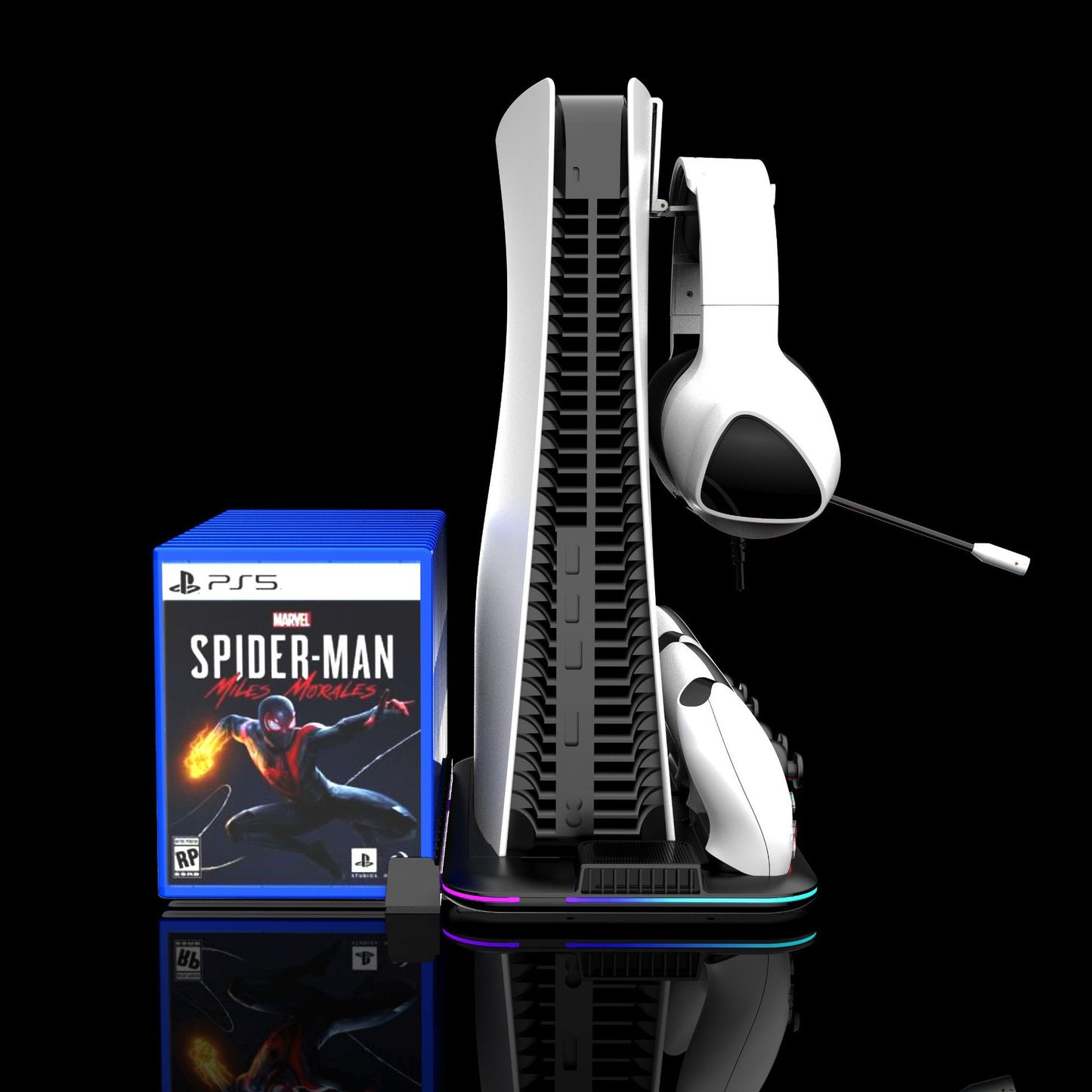 PS5 slim pro Multi functional Cooling Base Handle Charging Base Game Disc Helmet Storage Rack DZ504