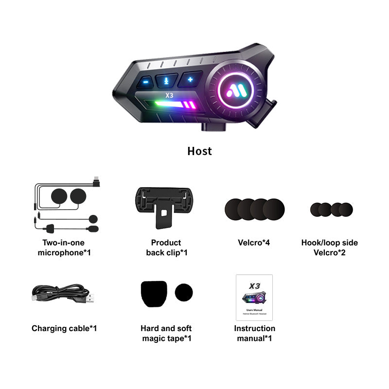 Riding Bluetooth waterproof noise reduction headset motorcycle helmet suitable for long-term use built-in microphone