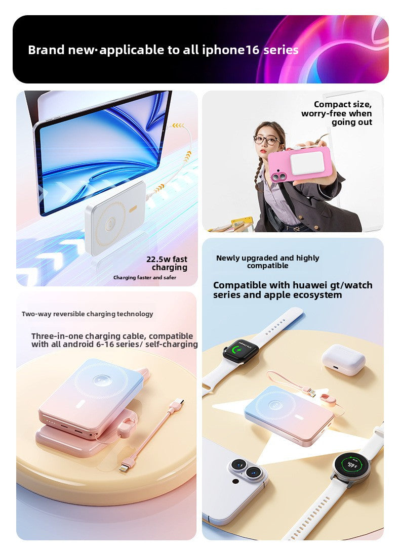 Magsafe magnetic wireless power bank super fast charging 10000 mAh rechargeable watch mobile power supply