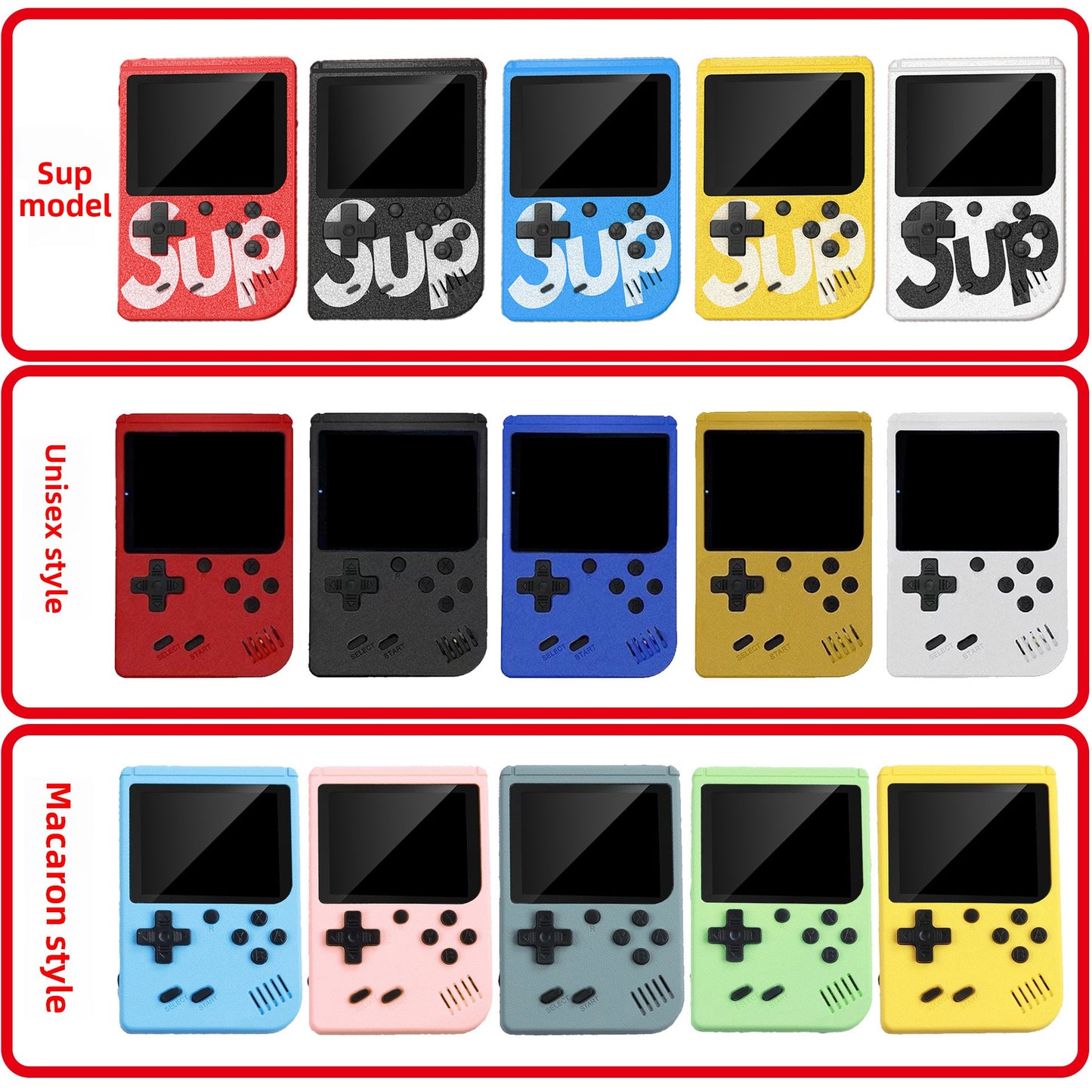 3" inch HD X7 special 400 classic games  SUP 400 500 in one rechargale Handheld Game  Player console  Mini handheld game console 400 in 1