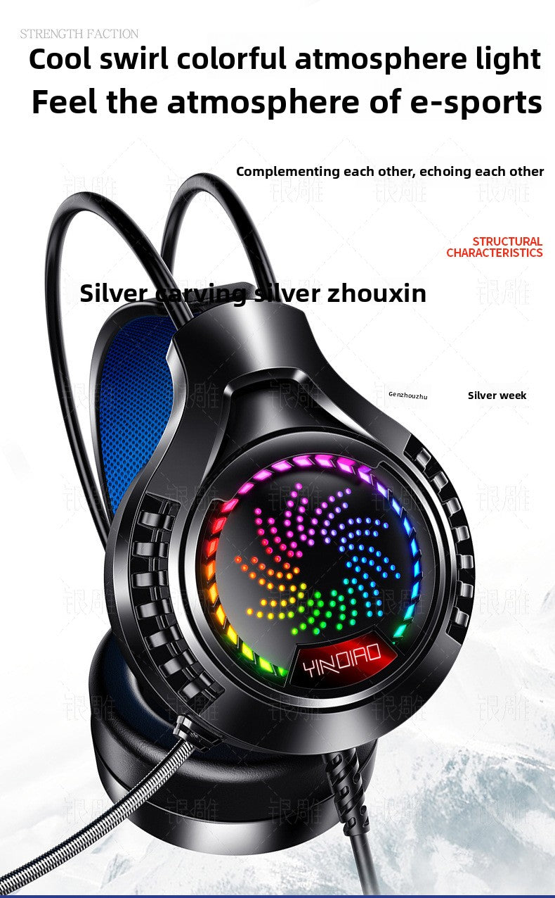 Silver Diao Q7 Headset Wired Light 7.1 Video USB Gaming Headset