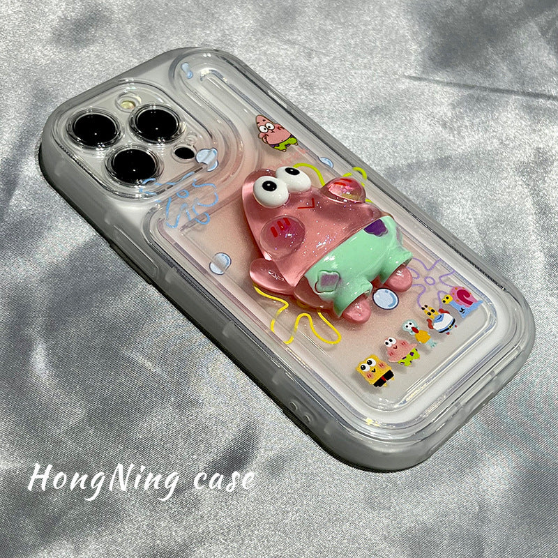 Accessories Cute three-dimensional SpongeBob SquarePants Patrick Star for Apple 14promax mobile phone case iphone13 anti-drop 14p