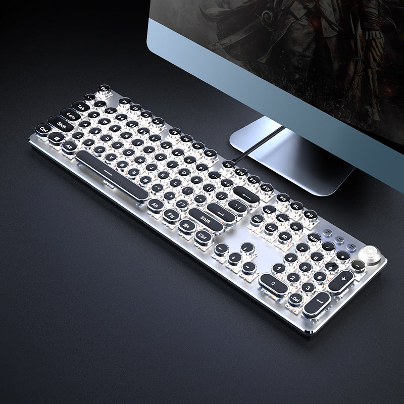 E-sports wired mechanical keyboard Metal key cap Mechanical shaft keyboard mouse headset Punk game keyboard mouse