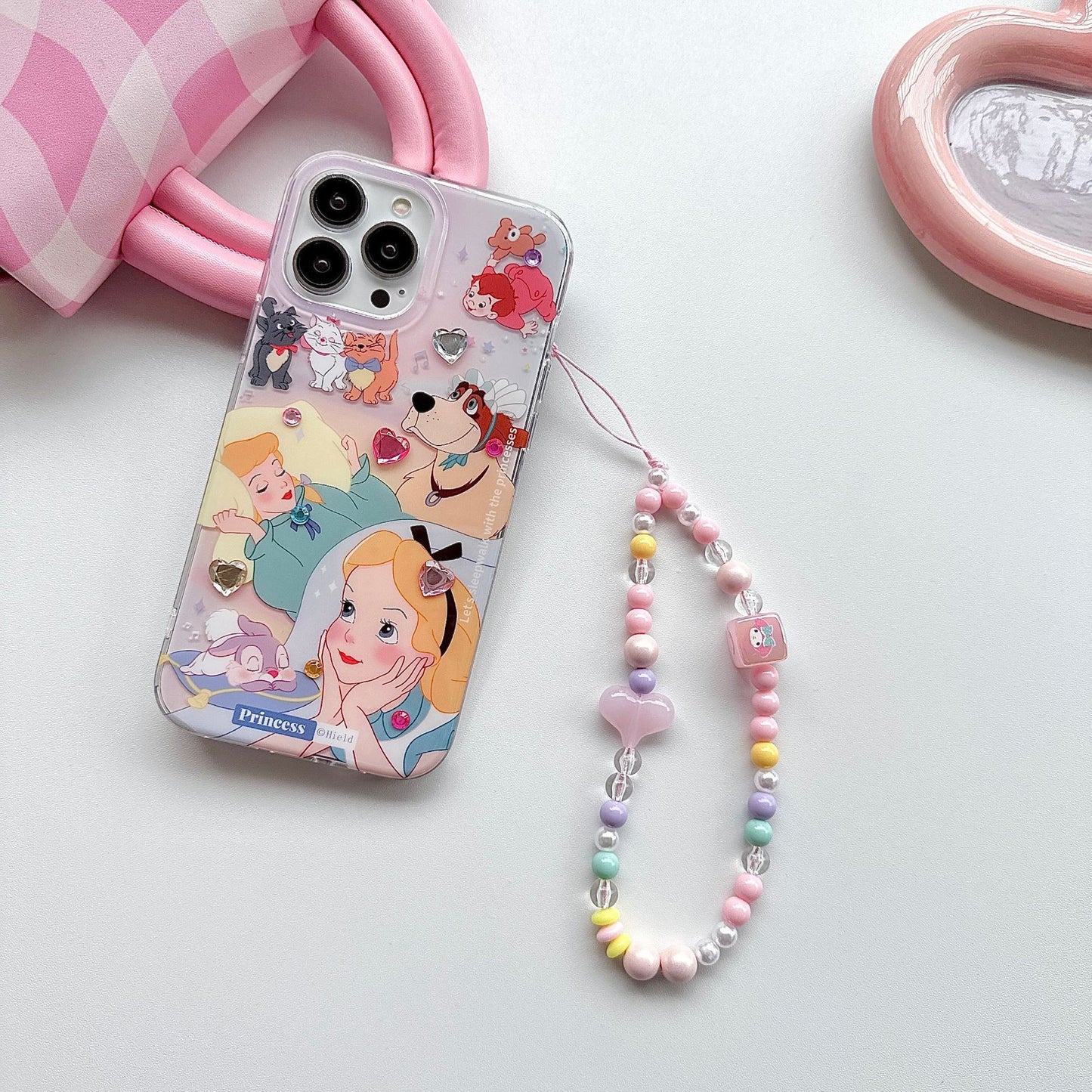 Accessories Cartoon Princess Alice DIY sticker diamond for iphone14pro max iPhone 13 case 12 niche 11