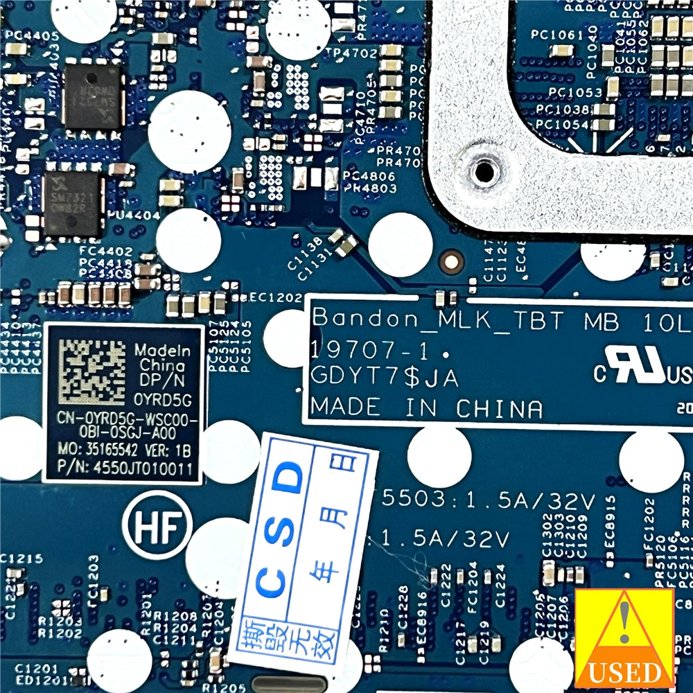 (Shipping fee not include)DELLmotherboard system board 5310 0YRD5G SRGKV i7-10610U GM 19707-1