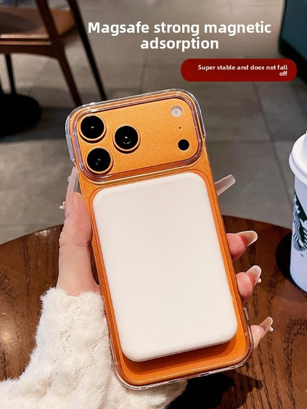 Frameless high magnetic permeability for iPhone 17promax mobile phone case New iPhone16magsafe strong magnetic adsorption Color magnetic attraction ring 15 Frameless transparent case Phone accessories