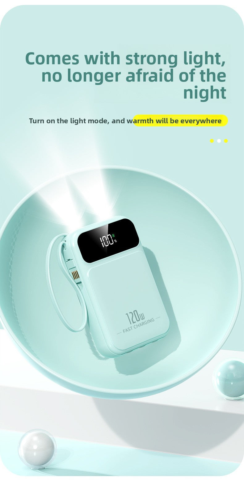 Power bank super fast charging mini with its own cable 20000mAh mobile power supply