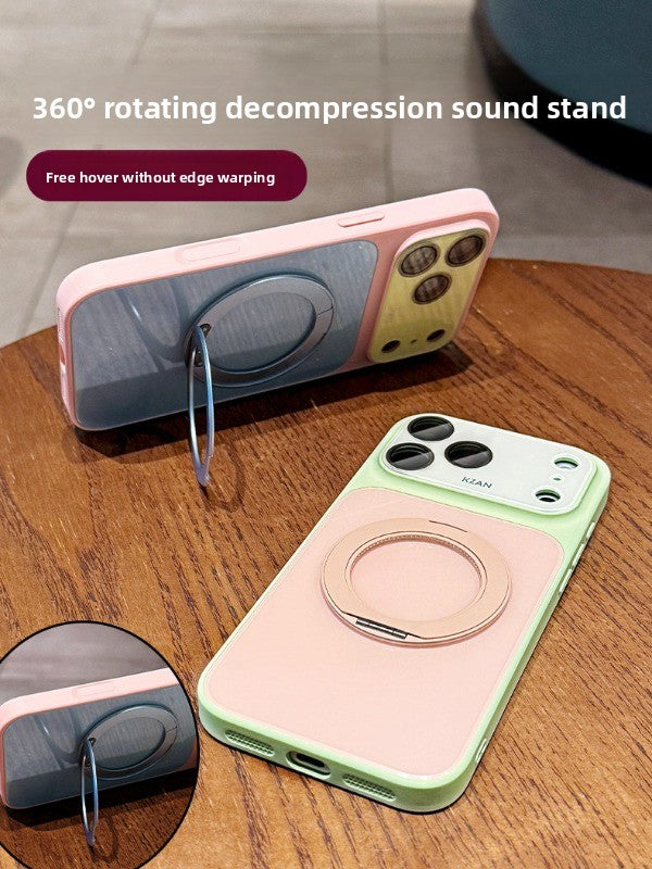 Ice 360 ° bracket for iphone17promax mobile phone case iPhone 16pro new second becomes large window lens all-inclusive 15 anti-drop protection 14 advanced color contrast 13 heat dissipation case women's Phone accessories