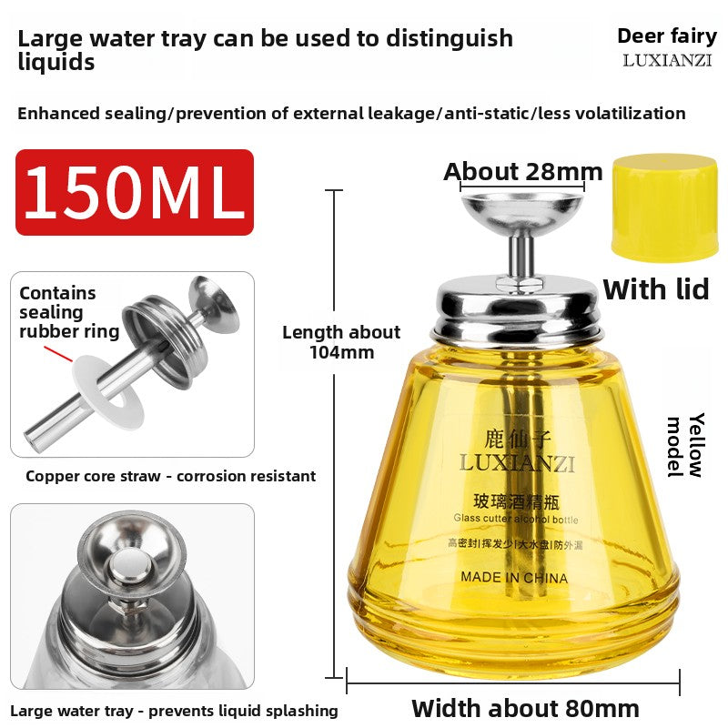 Thickened pressing glass alcohol bottle anti-corrosion washing water mobile phone repair pressing bottle cap automatic Repair tools