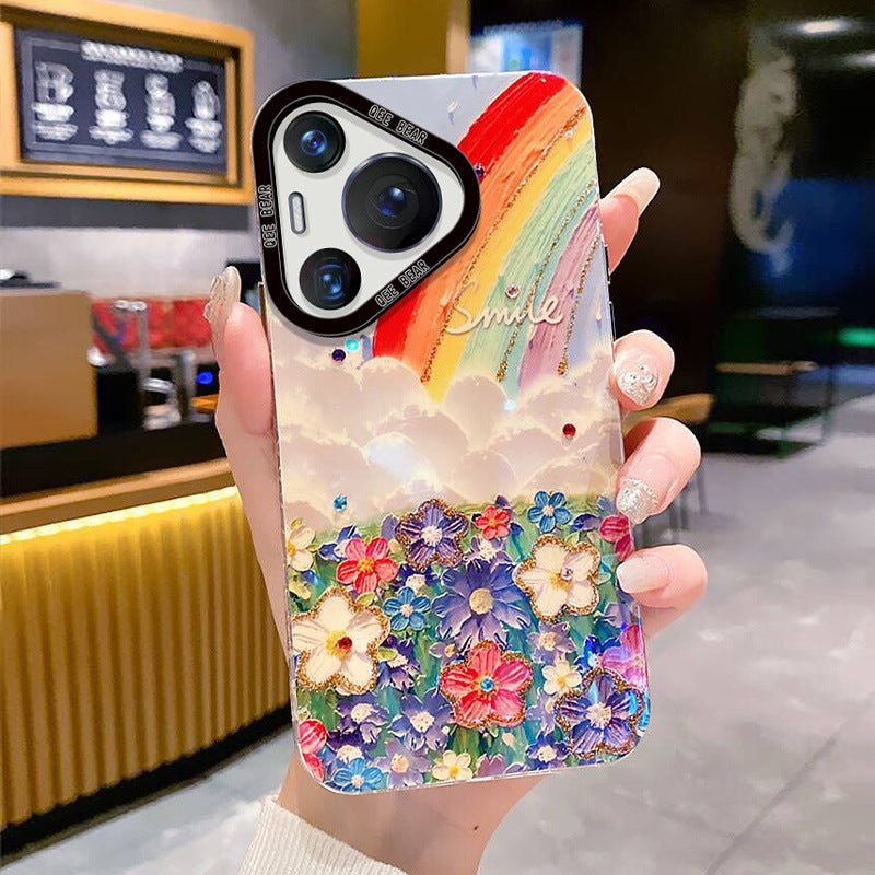 Accessories are suitable for Huawei Pura70 mobile phone case, new princess please make a fortune text Pura70pro protective case all-inclusive anti-proof