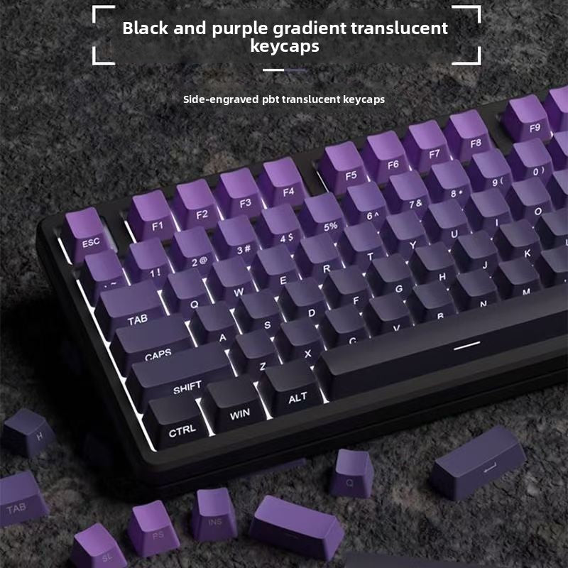 Side engraved keycap two-color character light transmission PBT original factory highly adapted mechanical keyboard keycaps full set