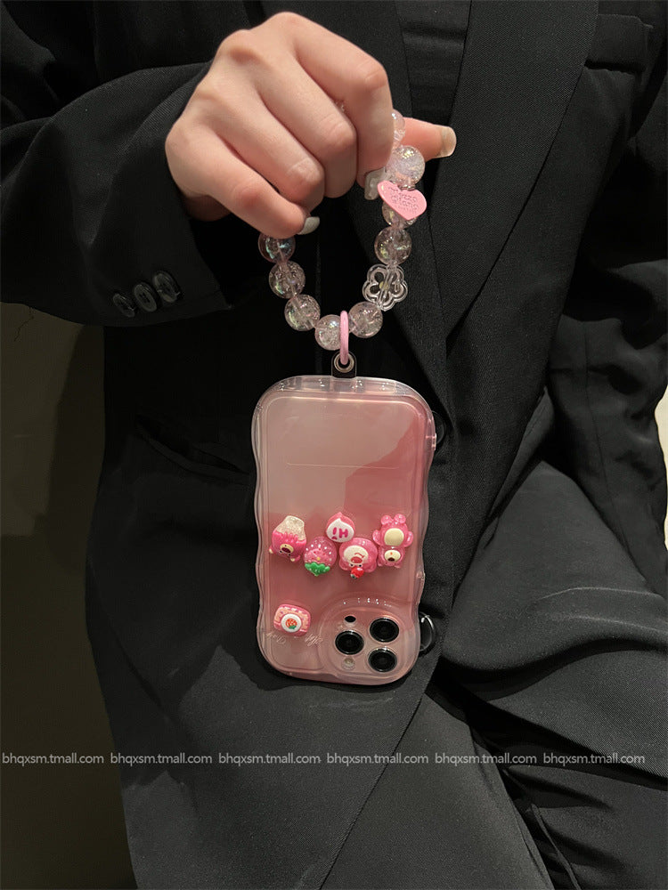 Accessories Smudge Powder Strawberry Bear Powder Lollipop Bracelet for Apple 14promax Mobile Phone Case iPhone13/14 New