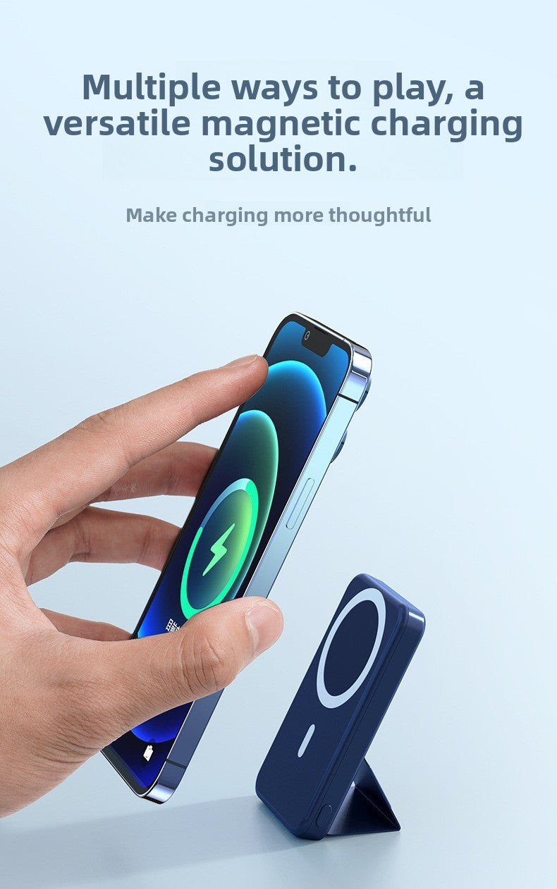 Magnetic fast charging power bank wireless with bracket mini mobile power supply