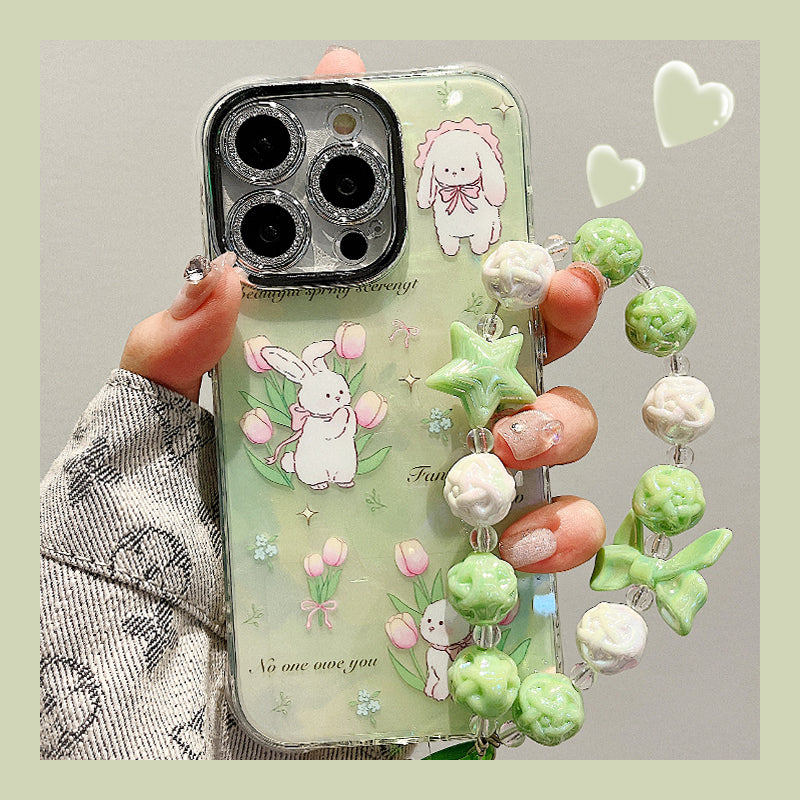 Accessories Superior sense shell flower rabbit cat bracelet iphone15pro max mobile phone case apple 13 new