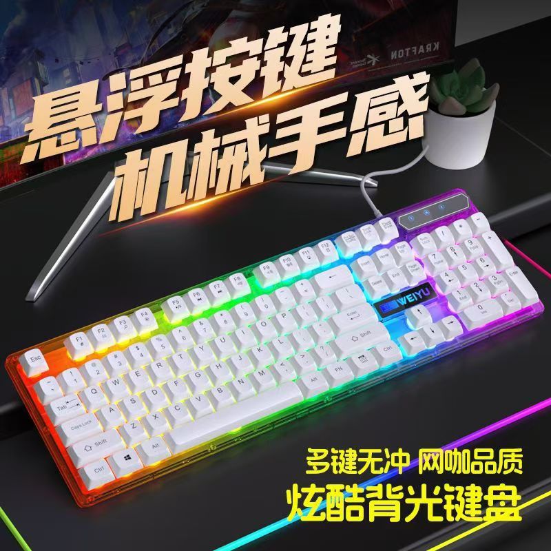 Wei Yuzhen mechanical feel high value girls wired silent mouse set computer desktop office e-sports