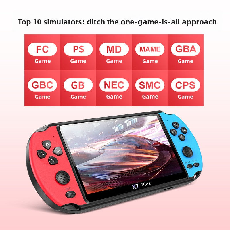 5.5" inch x7plus IPS HD Dual joystick 2000mAh rechargable gamepad games Handheld Game Player console retro nostalgic GBA handheld