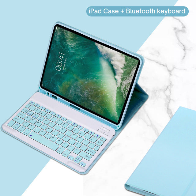 Applicable iPad10 Bluetooth keyboard case pro11 magnetic case 9th generation Air4 soft leather case Air11 pen slot 5protective Accessories