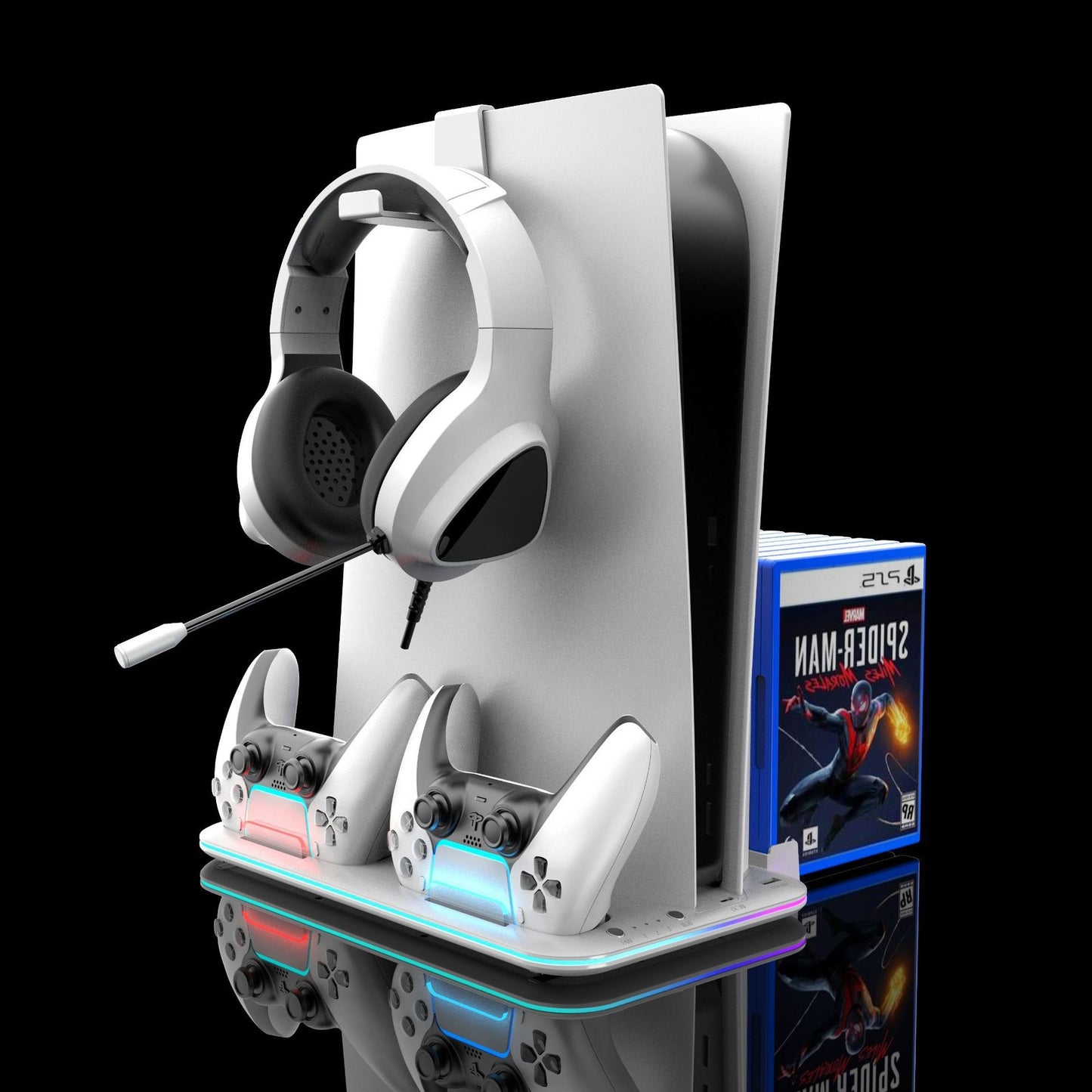 PS5 slim pro Multi functional Cooling Base Handle Charging Base Game Disc Helmet Storage Rack DZ504