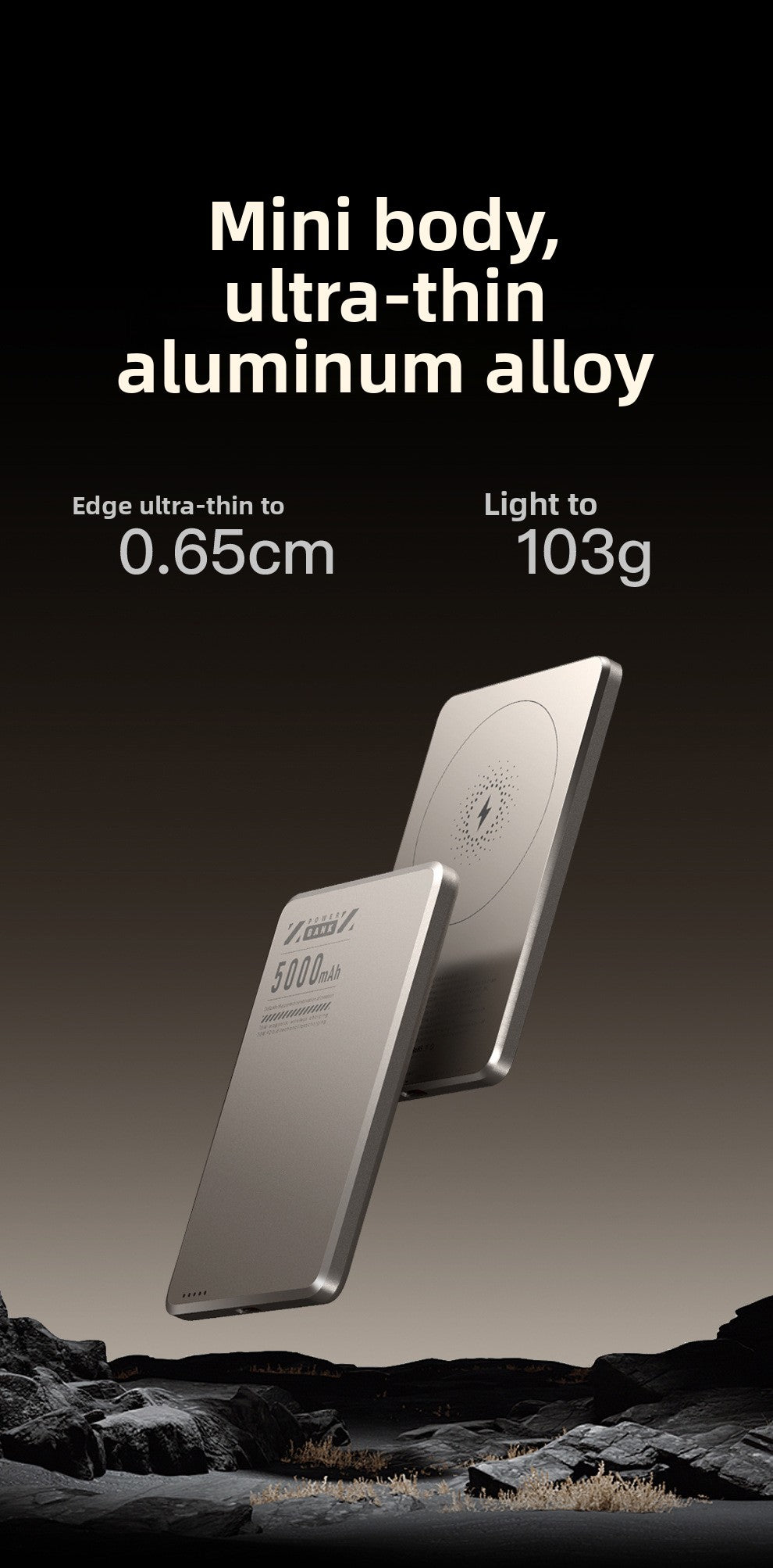 Ultra-thin Magsafe magnetic wireless power bank 5000mAh PD20W fast charging aluminum alloy compact mobile power supply