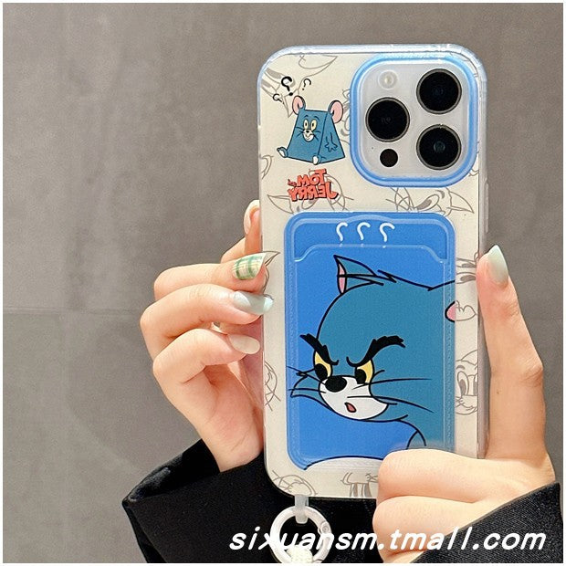 Accessories Cat and Mouse Card Case Card Case Suitable for Apple 14 Mobile Phone Case iPhone15promax Card Case 13 New