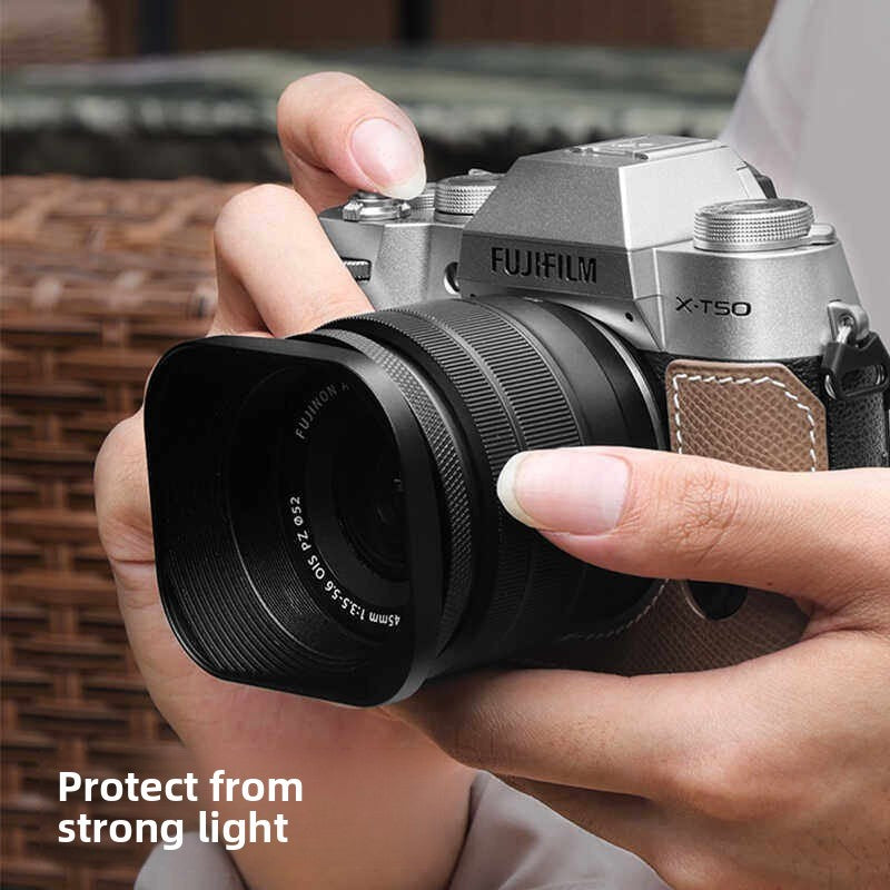 Square hood for Canon Sony Conn 16-50 Fuji 15-45/35 f2 52/43/46 mm Digital camera accessories