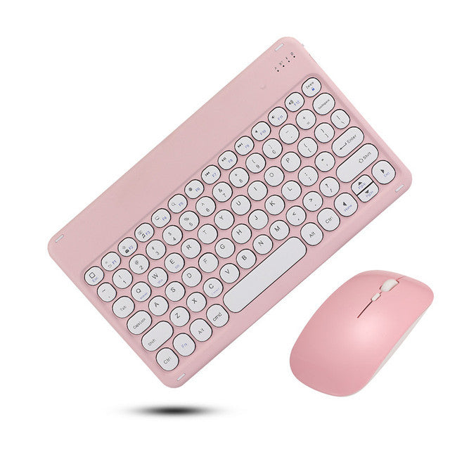 Applicable to ipad tablet bluetooth keyboard mobile phone new ultra-thin and lightweight round keycap keyboard dual-mode mouse set protective Accessories